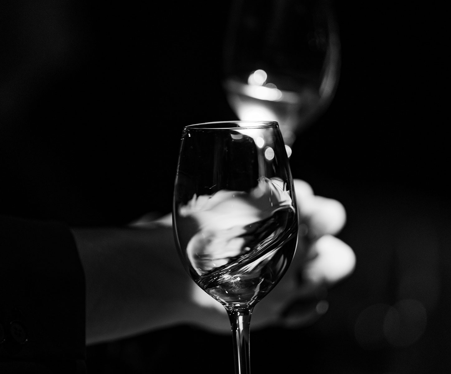 Glass of Wine in Black and White
